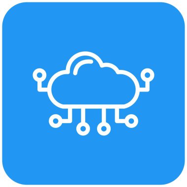 Bulut Hesaplama Vektörü Simgesi Tasarım İllüstrasyonu