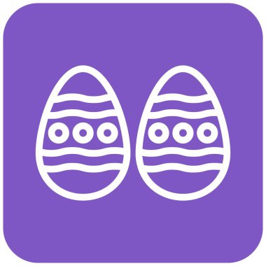 Paskalya Yumurtası Vektör Simgesi Tasarım Çizimi