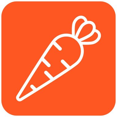 Havuç Vektörü Simgesi Tasarım İllüstrasyonu