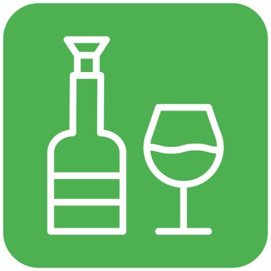 Şarap Vektörü Simgesi Tasarım Çizimi