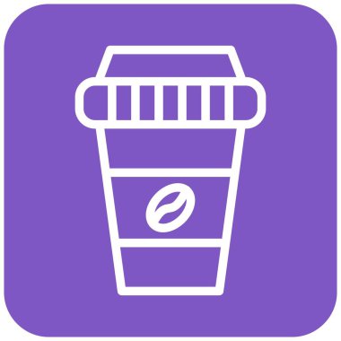 Kahve Vektörü Simgesi Tasarım Çizimi