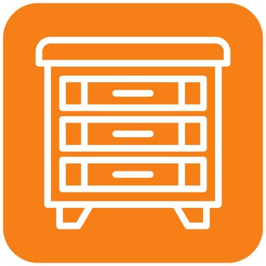 Çekmeceler Vektör Simgesi Tasarım Çizimi