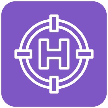 Helipad Vektör Simgesi Tasarım İllüstrasyonu