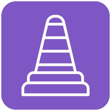 Trafik Konisi Vektör Simgesi Tasarım İllüstrasyonu