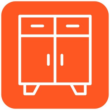 Dolap Vektörü Simgesi Tasarım İllüstrasyonu