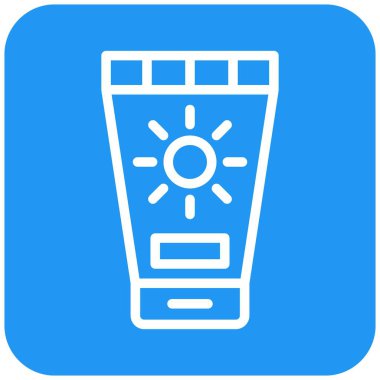 Güneş kremi Vektörü Simgesi Tasarımı Çizimi