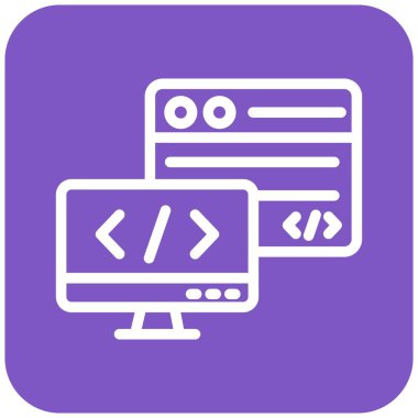 Arka Uç Vektör Simgesi Tasarım İllüstrasyonu