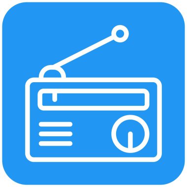 Radyo Vektörü Simgesi Tasarım İllüstrasyonu