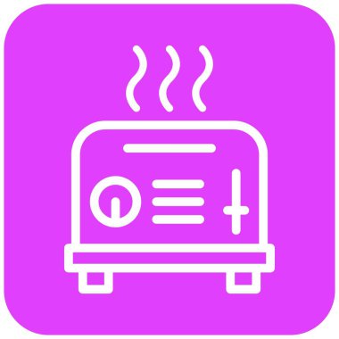 Tost Makinesi Vektörü Simgesi Tasarım İllüstrasyonu