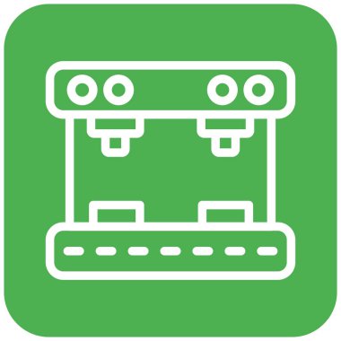 Kahve Makinesi Vektör Simgesi Tasarım Çizimi