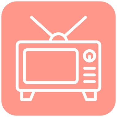 TV Vektörü Simgesi Tasarım İllüstrasyonu