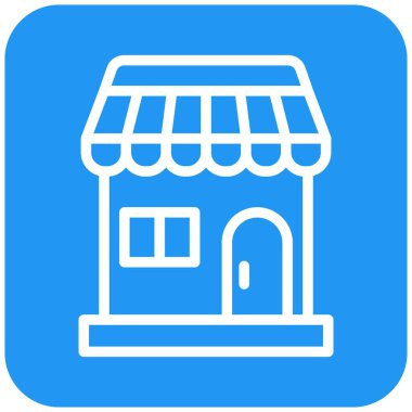 Dükkan Vektörü Simgesi Tasarım İllüstrasyonu