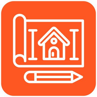 Ev Planı Vektör Simgesi Tasarım İllüstrasyonu