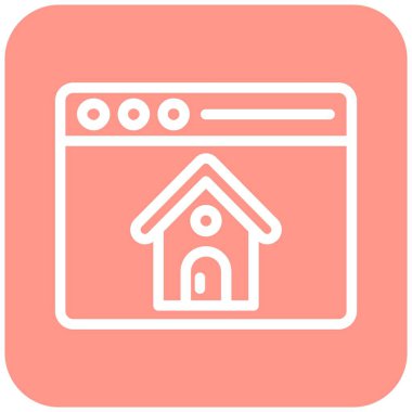 Ev Tarayıcısı Vektör Simgesi Tasarım İllüstrasyonu