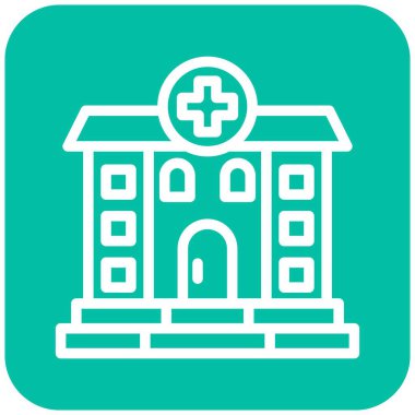 Hastane Vektör Simgesi Tasarım İllüstrasyonu