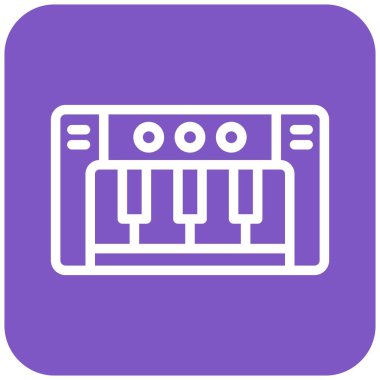 Piyano Vektörü Simgesi Tasarım İllüstrasyonu