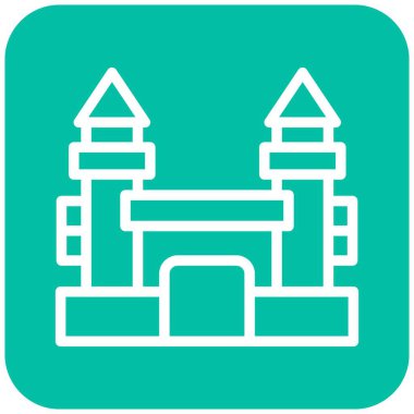 Şişirilebilir Kale Vektör Simgesi Tasarım İllüstrasyonu