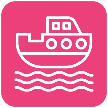 Tekne Vektörü Simgesi Tasarım Çizimi