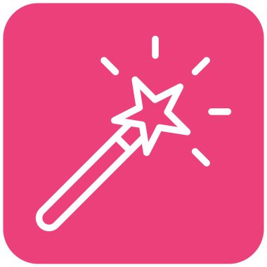 Sihirli değnek vektörü Simge Tasarımı İllüstrasyonu