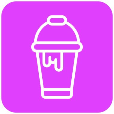 Boya Kovası Vektör Simgesi Tasarım Çizimi