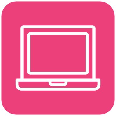 Laptop Vektör Simgesi Tasarım Çizimi