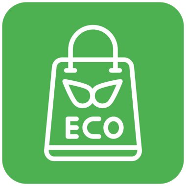 Eko torba Vektör Simgesi Tasarım İllüstrasyonu