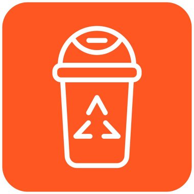 Geri Dönüşüm Kutusu Vektör Simgesi Tasarımı İllüstrasyonu