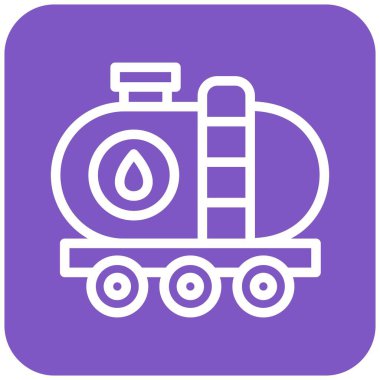 Tank vagonu Vektör Simgesi Tasarım İllüstrasyonu