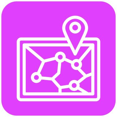 Demiryolu haritası Vektör Simgesi Tasarım İllüstrasyonu