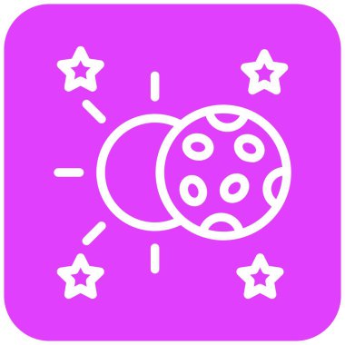 Ay Vektörü Simgesi Tasarım İllüstrasyonu