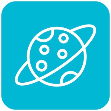 Satürn Vektör Simgesi Tasarım İllüstrasyonu