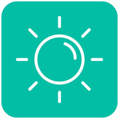 Güneş Vektörü Simgesi Tasarım İllüstrasyonu