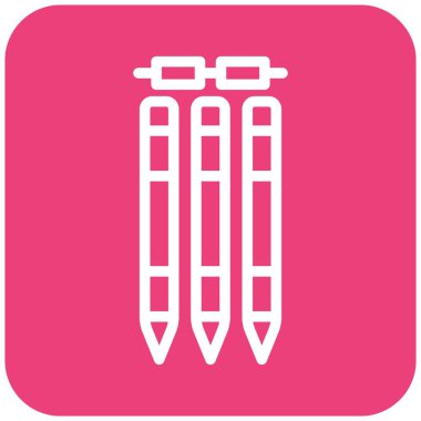 Wickets Vektör Simgesi Tasarım Çizimi