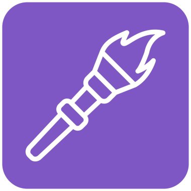 Alev Vektörü Simgesi Tasarım İllüstrasyonu