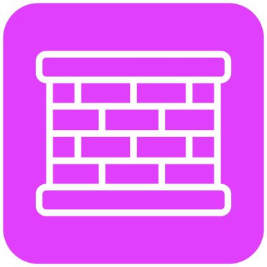 Tuğla Duvarı Vektör Simgesi Tasarım Çizimi