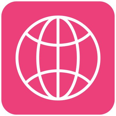 Dünya Çapında Vektör Simgesi Tasarım İllüstrasyonu