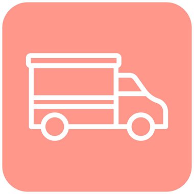 Teslimat Kamyonu Vektör Simgesi Tasarımı İllüstrasyonu