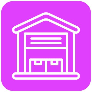 Depo Vektörü Simgesi Tasarım İllüstrasyonu