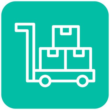 Trolley Vektör Simgesi Tasarım İllüstrasyonu