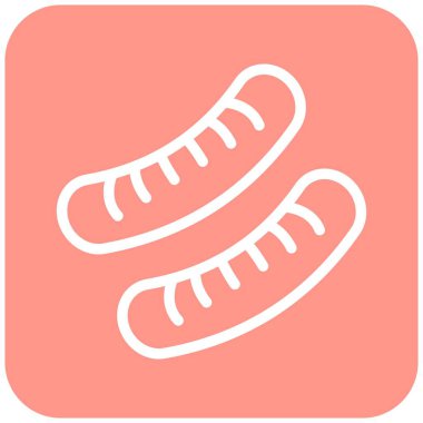 Sosis Vektörü Simgesi Tasarımı Çizimi