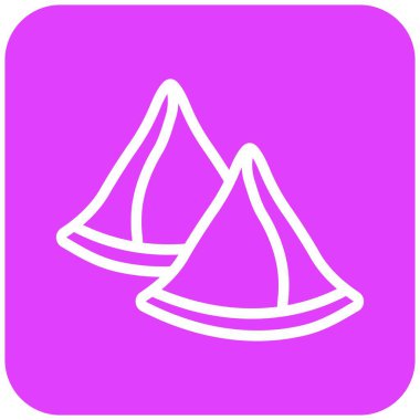 Samosa Vektör Simgesi Tasarım İllüstrasyonu