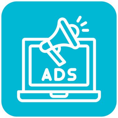 Çevrimiçi reklam Vektör Simgesi Tasarım İllüstrasyonu