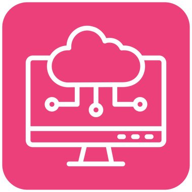 Bulut Hesaplama Vektörü Simgesi Tasarım İllüstrasyonu