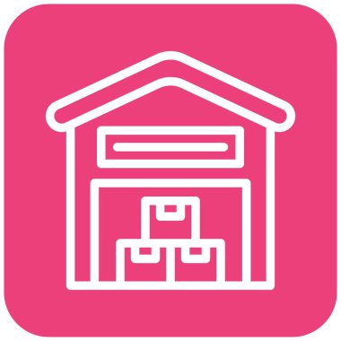 Depo Vektörü Simgesi Tasarım İllüstrasyonu