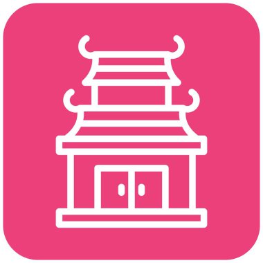 Çin tapınağı Vektör Simgesi Tasarım İllüstrasyonu