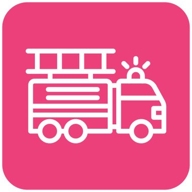 İtfaiye aracı Vektör Simgesi Tasarım Çizimi