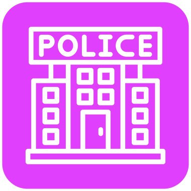 Polis Karakolu Vektör Simgesi Tasarım İllüstrasyonu