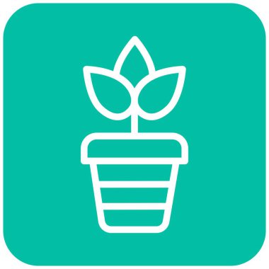 Bitki Ot Vektörü Simgesi Tasarımı Çizimi