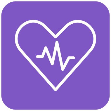 Kalp Hızı Vektör Simgesi Tasarım Çizimi