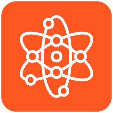 Atom Vektörü Simgesi Tasarım İllüstrasyonu
